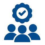 Group icon with verification check mark.