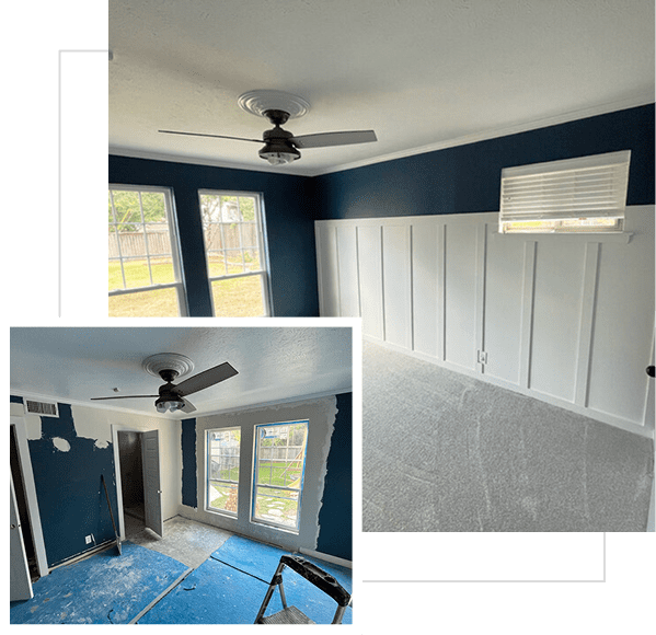 Group 19 Room renovation before and after comparison.